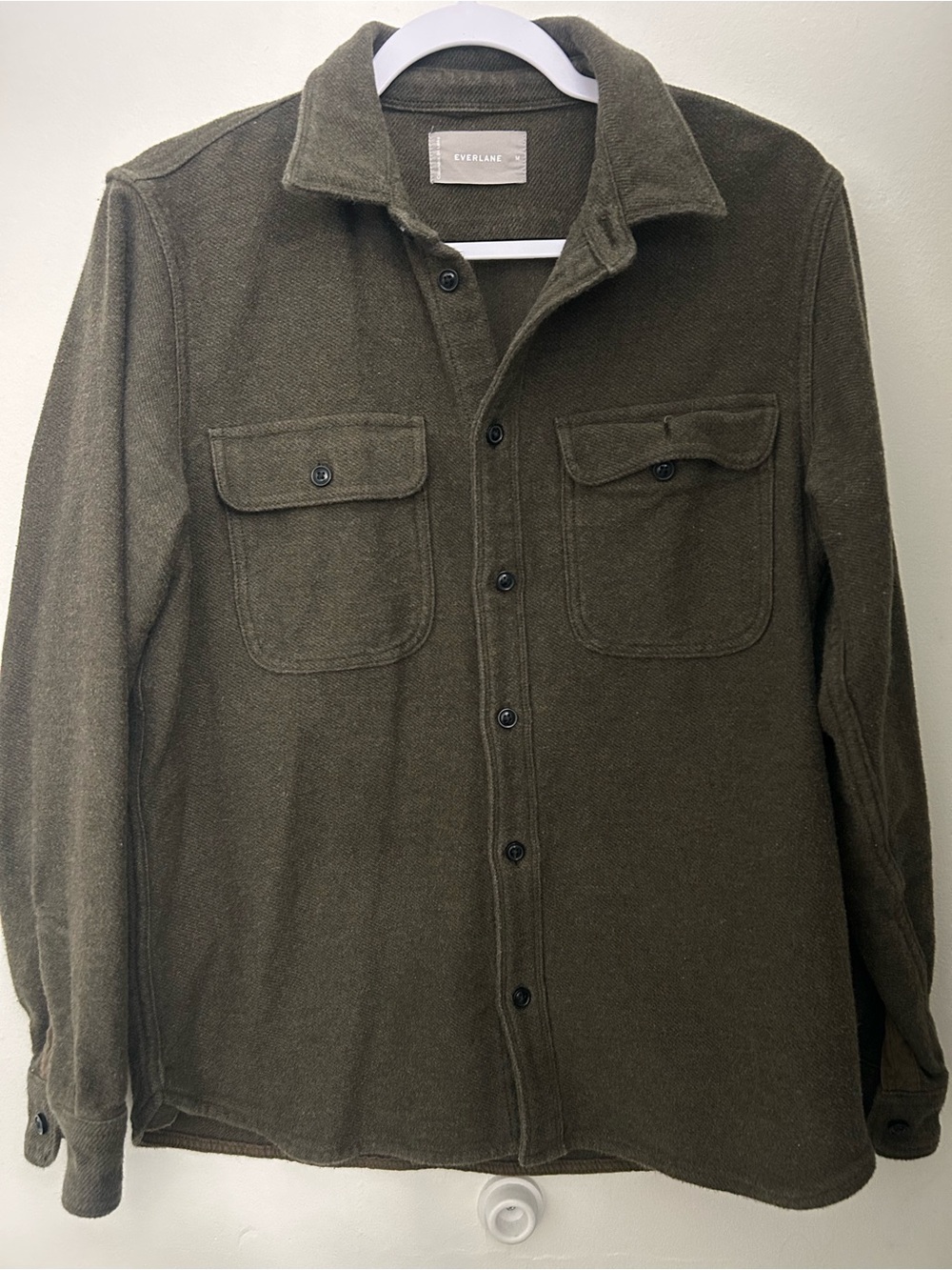 Everlane Olive Green Overshirt Button-Up Shirt Jacket Size Medium